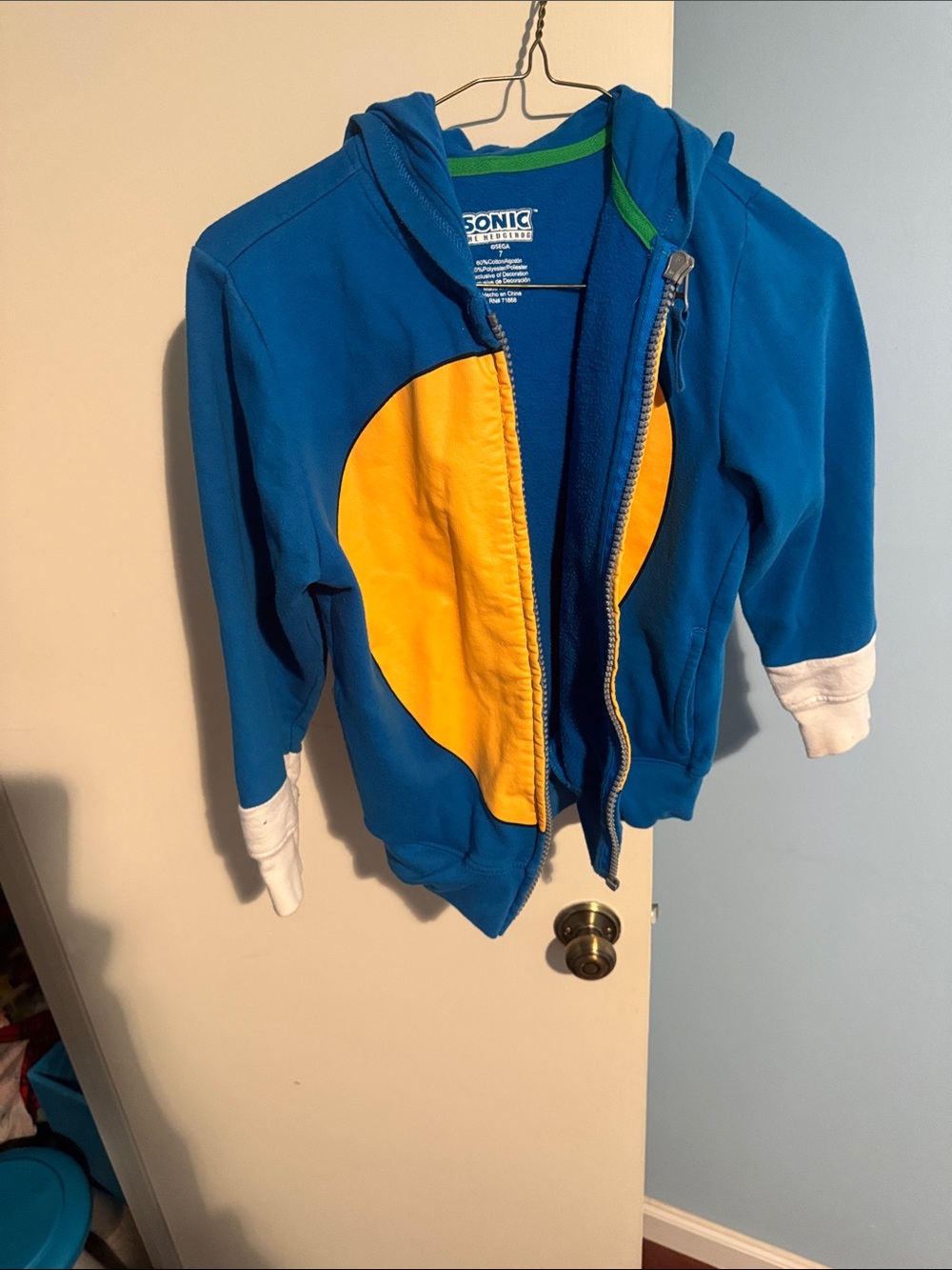 Sonic Youth Blue & Yellow Kids Zip-Up Hoodie